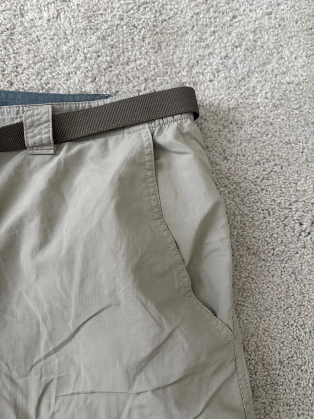 Men's Tan Cargo Shorts with Utility Belt - Picture 4 of 10